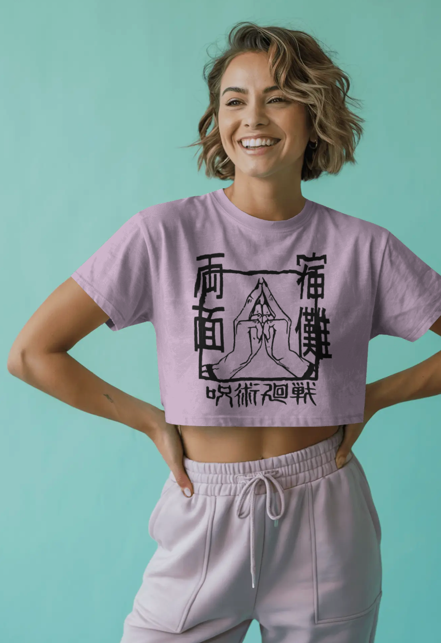 Jujutsu Kaisen Sukuna Cropped Baby Tee – Domain Expansion Edition