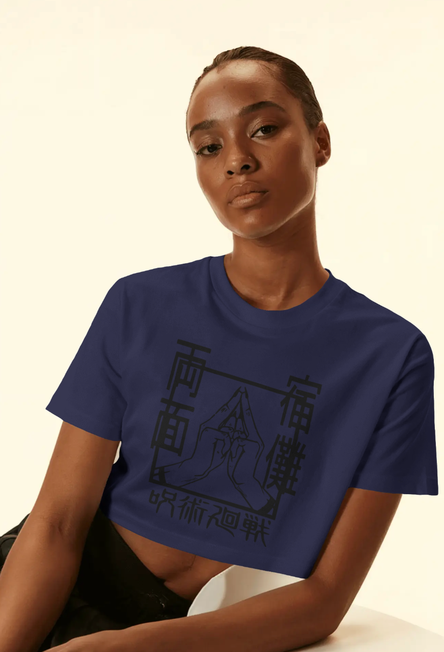 Jujutsu Kaisen Sukuna Cropped Baby Tee – Domain Expansion Edition